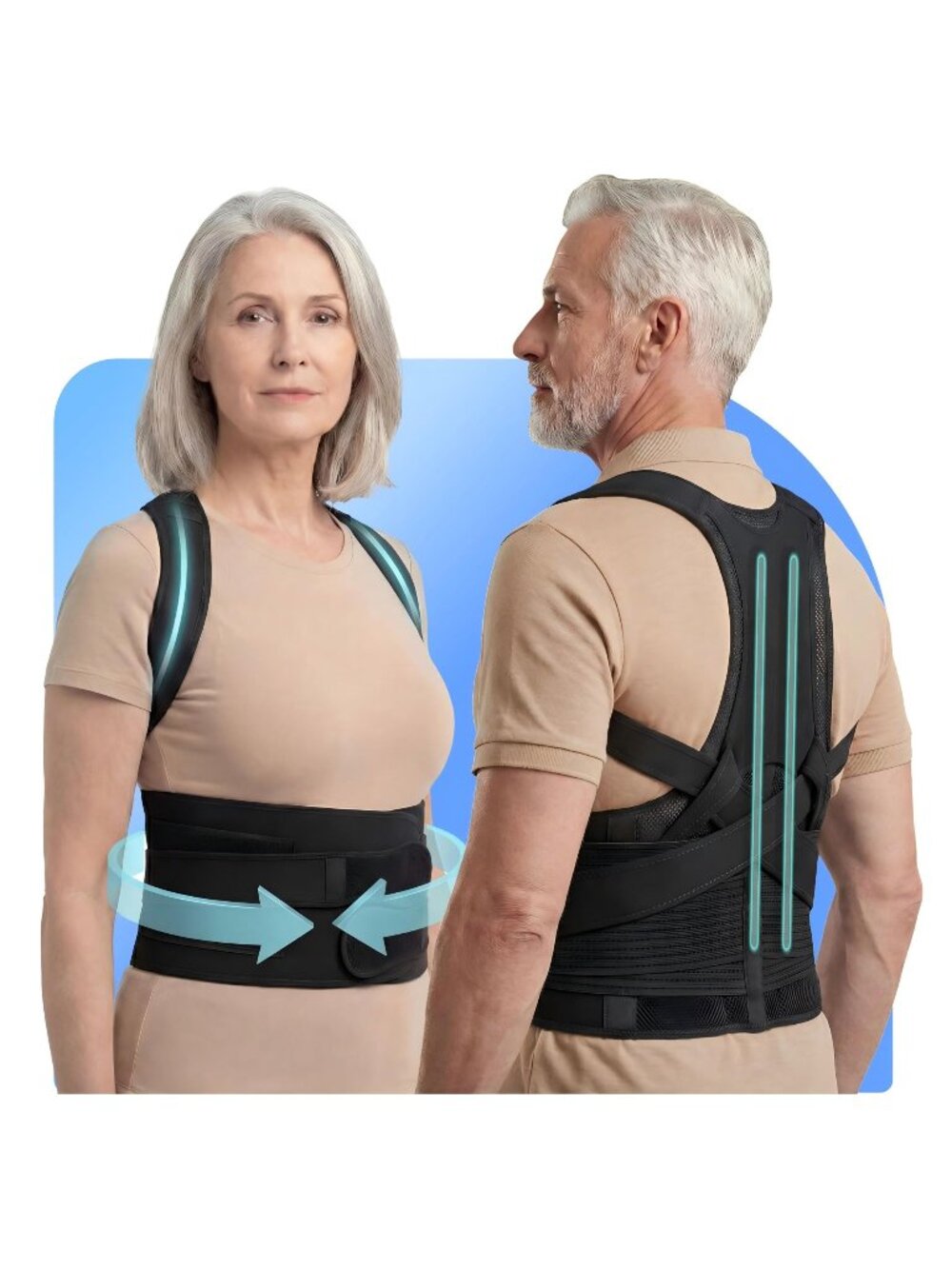 NWT Medium Posture Corrector Seniors  Advanced Full Back Brace Support